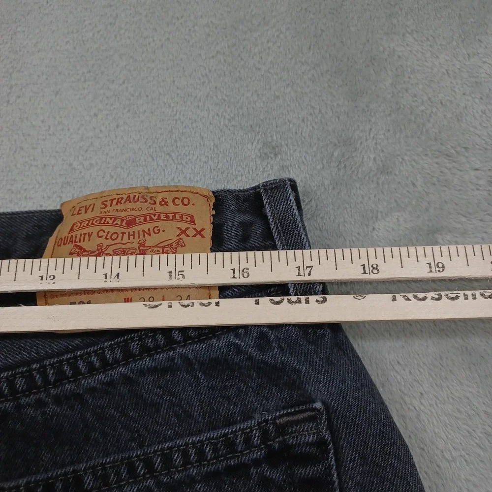 Vintage‎ Levis 501 Jeans Mens 38x34 Actual 34x34 Black Made In USA 501-0660